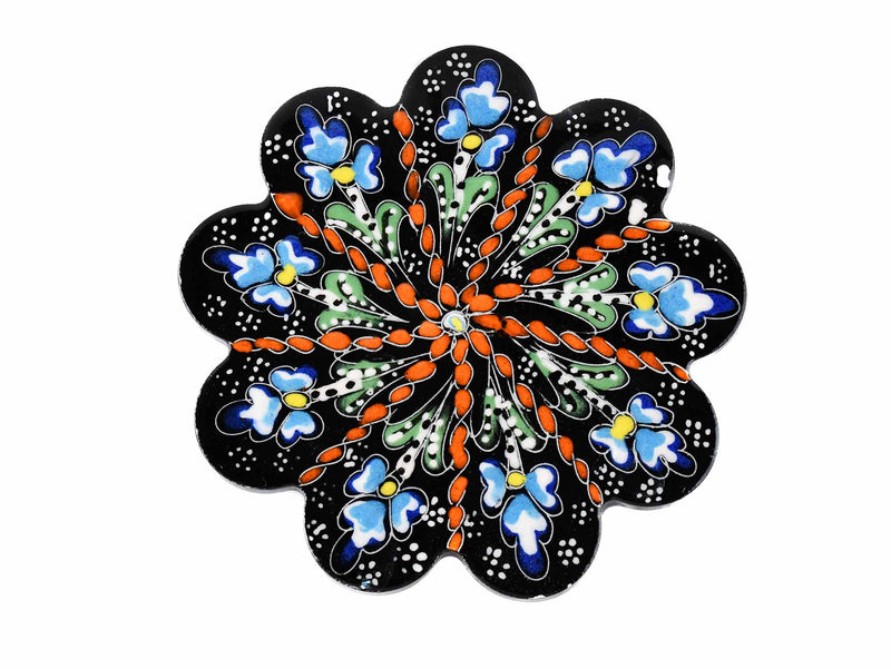 Turkish Coasters Flower Collection Black Ceramic Sydney Grand Bazaar 2 