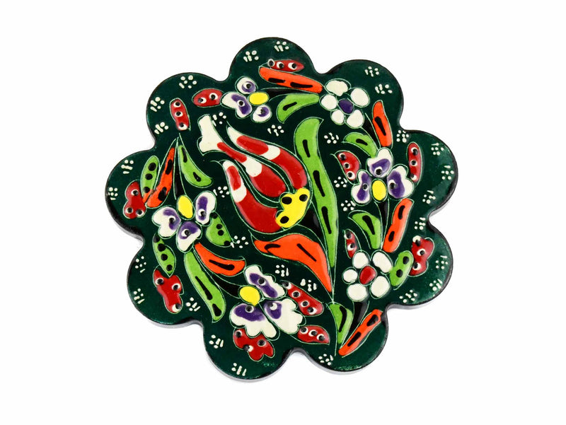 Turkish Coasters Flower Collection Green Ceramic Sydney Grand Bazaar 20 