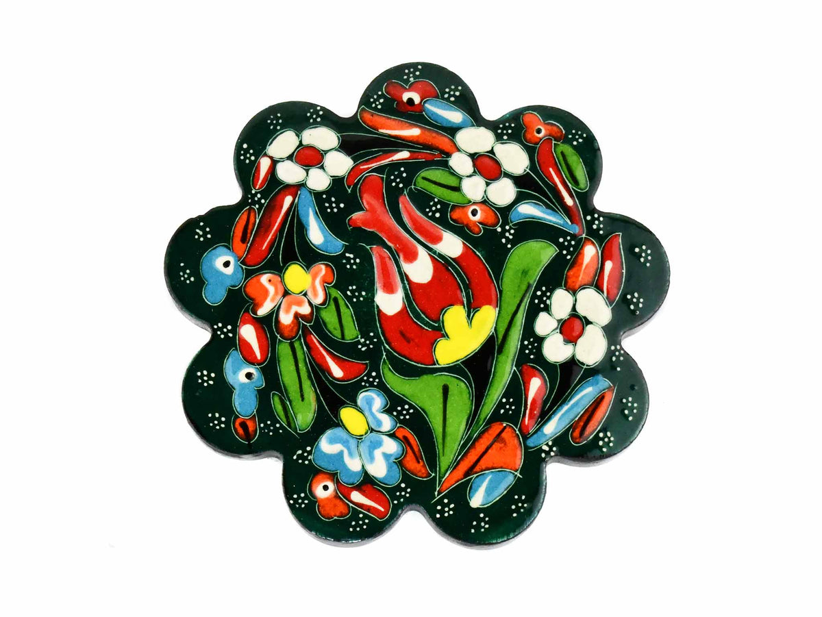 Turkish Coasters Flower Collection Green Ceramic Sydney Grand Bazaar 17 
