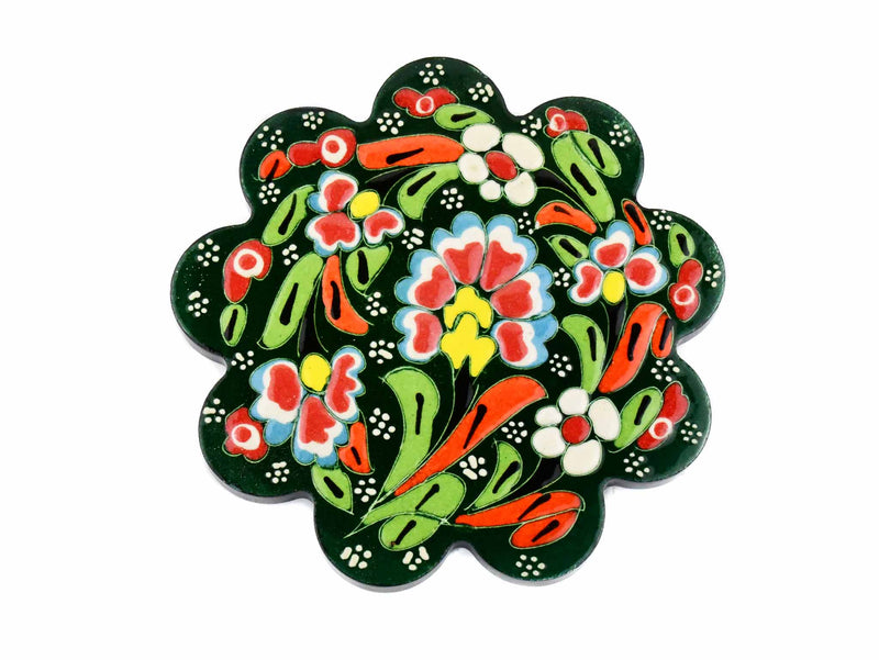Turkish Coasters Flower Collection Green Ceramic Sydney Grand Bazaar 25 