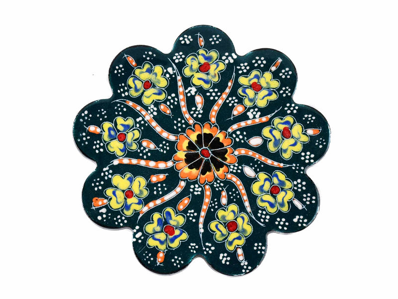 Turkish Coasters Flower Collection Two Tone Black