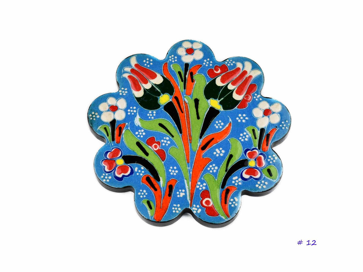 Turkish Coasters Flower Collection Light Blue Ceramic Sydney Grand Bazaar 12 