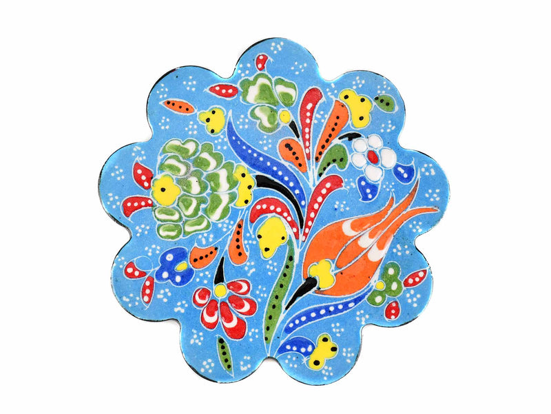 Turkish Coasters Flower Collection Light Blue Ceramic Sydney Grand Bazaar 14 