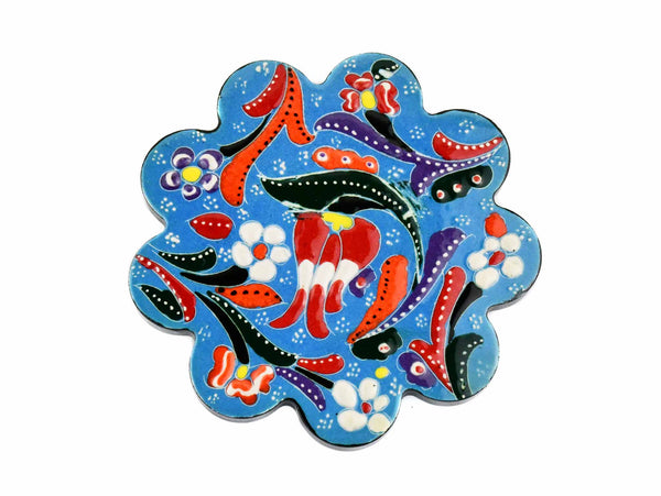 Turkish Coasters Flower Collection Light Blue Ceramic Sydney Grand Bazaar 6 