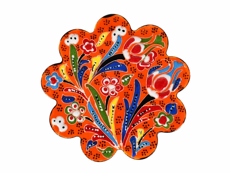 Turkish Coasters Flower Collection Orange Ceramic Sydney Grand Bazaar 5 