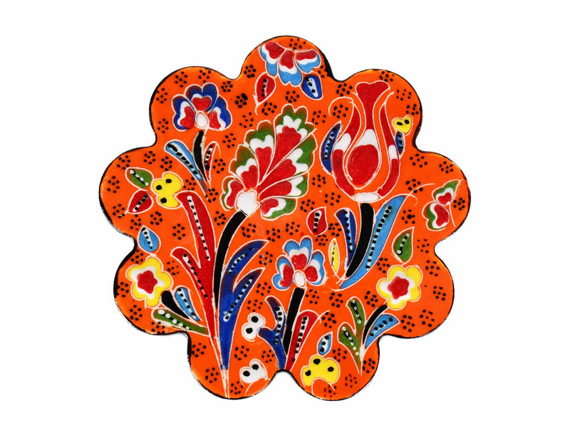 Turkish Coasters Flower Collection Orange Ceramic Sydney Grand Bazaar 7 