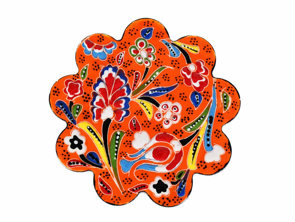 Turkish Coasters Flower Collection Orange Ceramic Sydney Grand Bazaar 8 