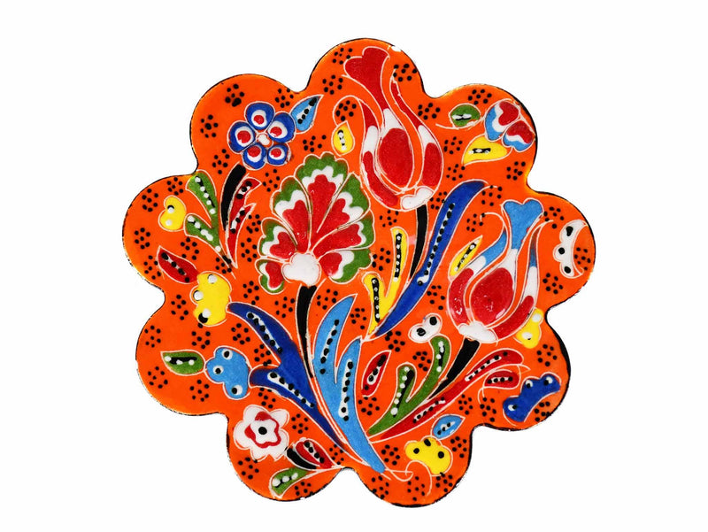 Turkish Coasters Flower Collection Orange Ceramic Sydney Grand Bazaar 9 