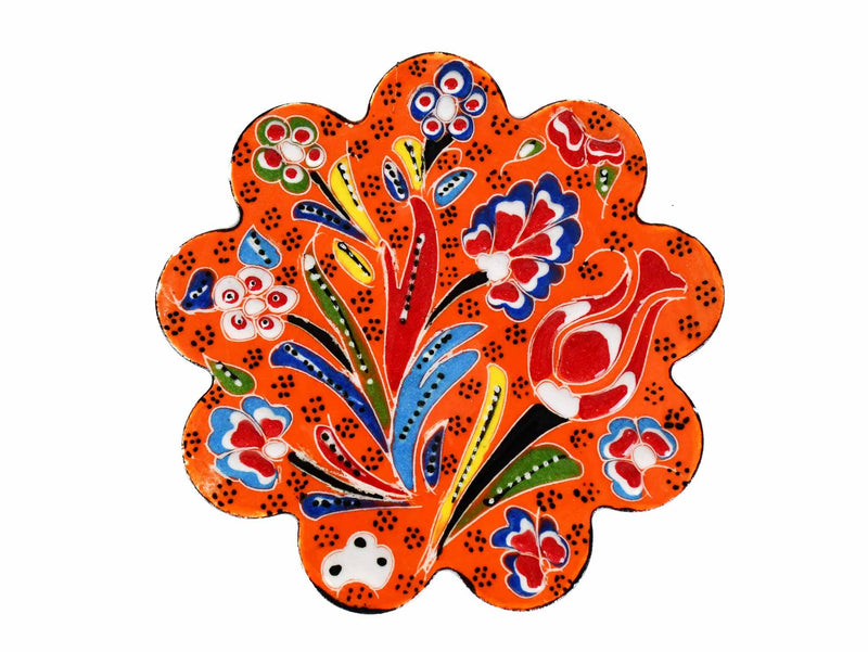 Turkish Coasters Flower Collection Orange Ceramic Sydney Grand Bazaar 6 