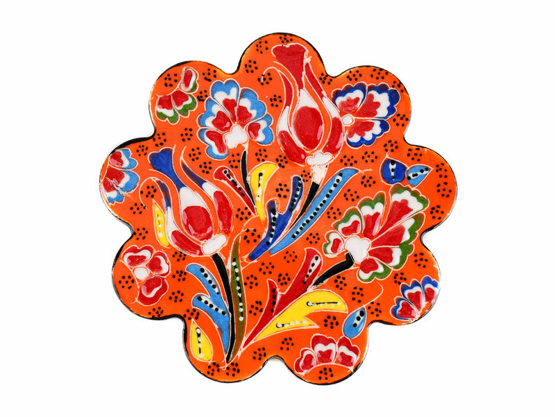 Turkish Coasters Flower Collection Orange Ceramic Sydney Grand Bazaar 3 