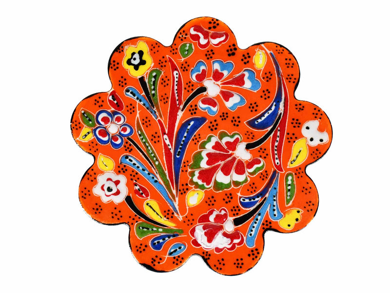 Turkish Coasters Flower Collection Orange Ceramic Sydney Grand Bazaar 10 