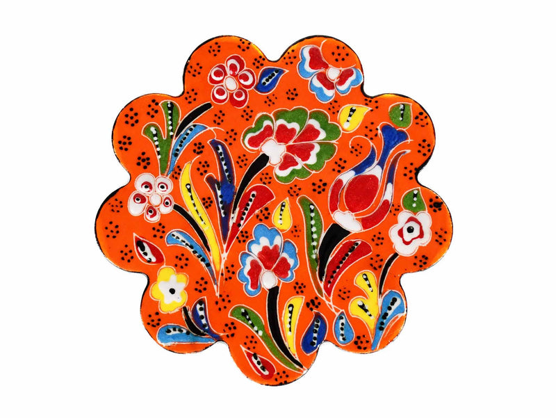 Turkish Coasters Flower Collection Orange Ceramic Sydney Grand Bazaar 4 