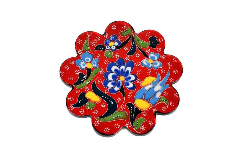 Turkish Coasters Flower Collection Red Ceramic Sydney Grand Bazaar 16 