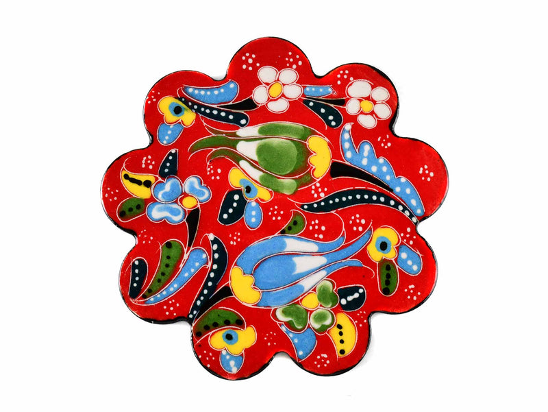 Turkish Coasters Flower Collection Red Ceramic Sydney Grand Bazaar 14 