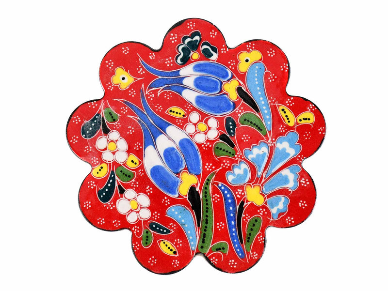 Turkish Coasters Flower Collection Red Ceramic Sydney Grand Bazaar 8 