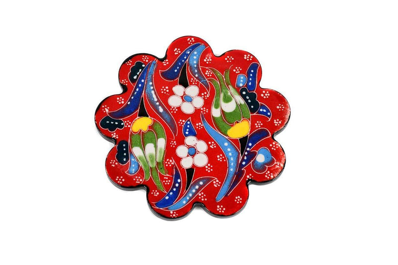 Turkish Coasters Flower Collection Red Ceramic Sydney Grand Bazaar 13 