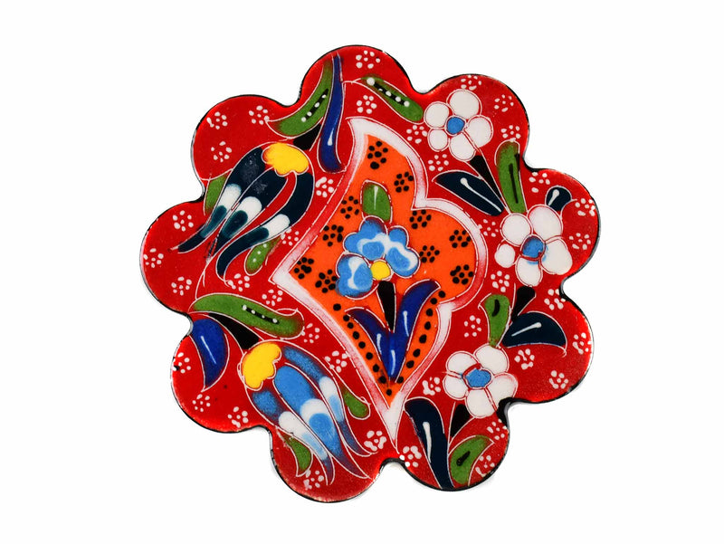 Turkish Coasters Flower Collection Red Ceramic Sydney Grand Bazaar 15 
