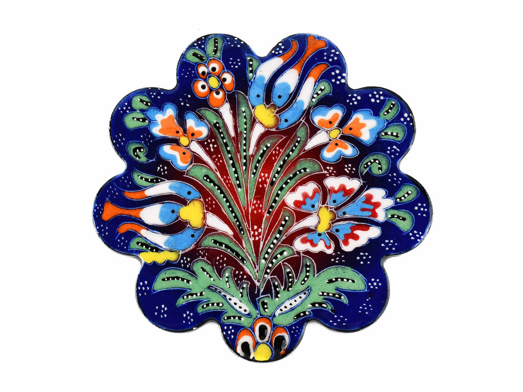 Turkish Coasters Flower Collection Two Tone Blue Ceramic Sydney Grand Bazaar 1 