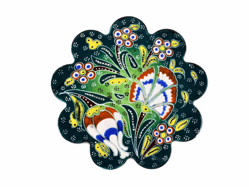 Turkish Coasters Flower Collection Two Tone Green Ceramic Sydney Grand Bazaar 1 