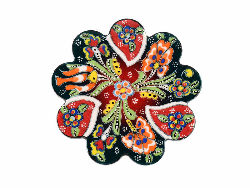 Turkish Coasters Flower Collection Two Tone Green Ceramic Sydney Grand Bazaar 3 