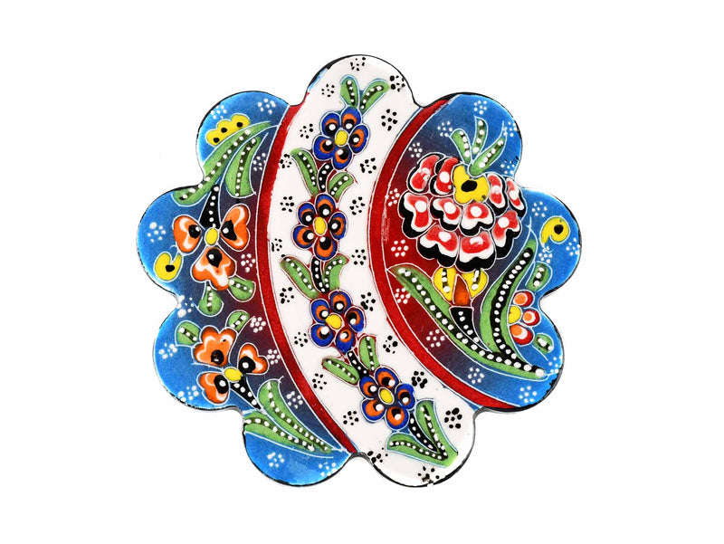 Turkish Coasters Flower Collection Two Tone Light Blue Ceramic Sydney Grand Bazaar 2 