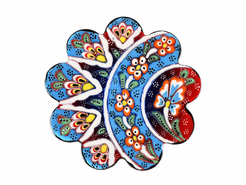 Turkish Coasters Flower Collection Two Tone Light Blue Ceramic Sydney Grand Bazaar 1 