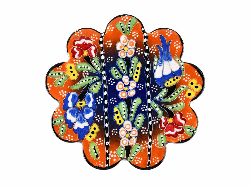Turkish Coasters Flower Collection Two Tone Orange Ceramic Sydney Grand Bazaar 1 