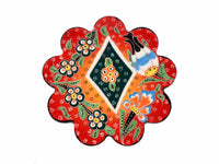 Turkish Coasters Flower Collection Two Tone Red Ceramic Sydney Grand Bazaar 12 
