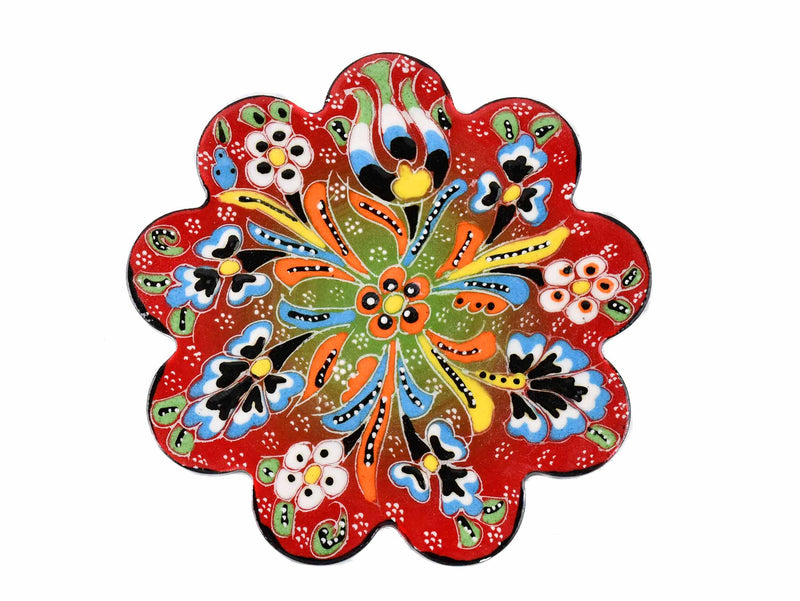 Turkish Coasters Flower Collection Two Tone Red Ceramic Sydney Grand Bazaar 6 