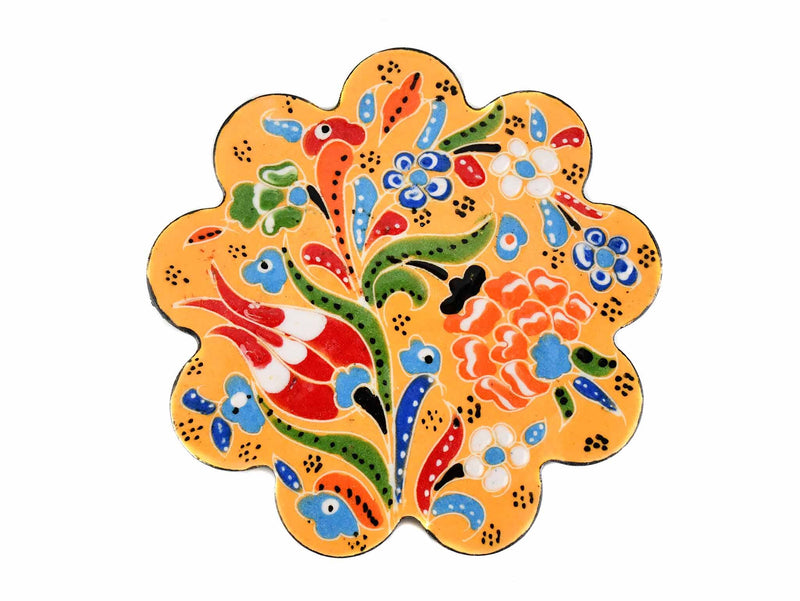 Turkish Coasters Flower Collection Yellow Ceramic Sydney Grand Bazaar 15 