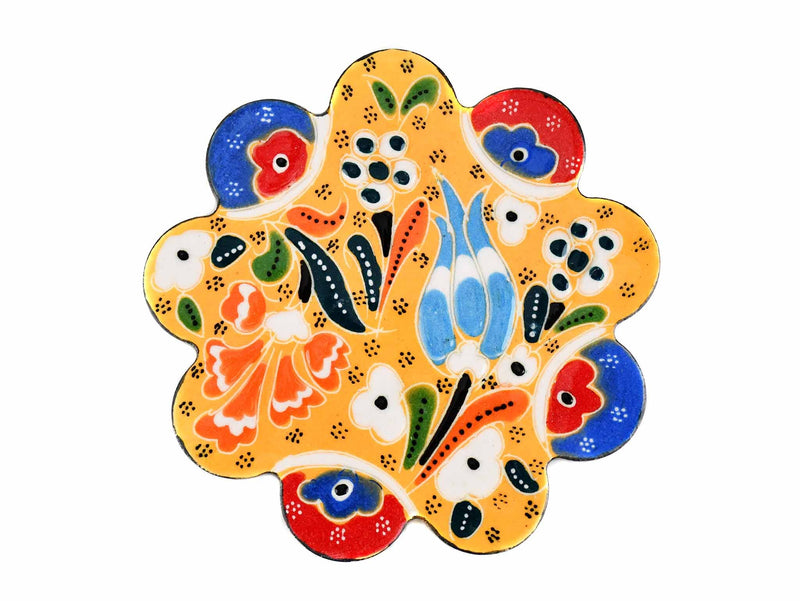 Turkish Coasters Flower Collection Yellow Ceramic Sydney Grand Bazaar 20 
