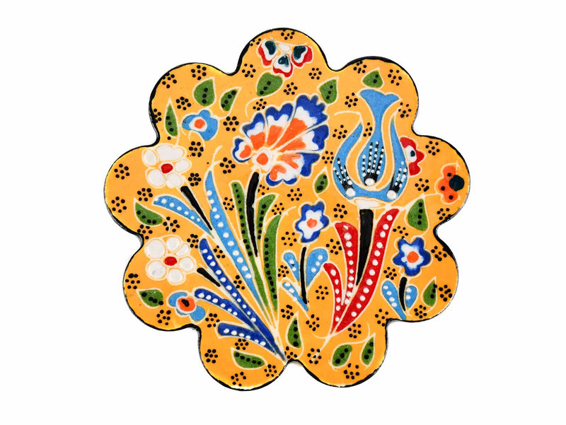Turkish Coasters Flower Collection Yellow Ceramic Sydney Grand Bazaar 11 