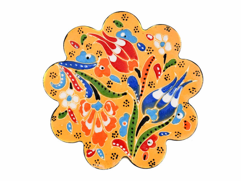 Turkish Coasters Flower Collection Yellow Ceramic Sydney Grand Bazaar 18 