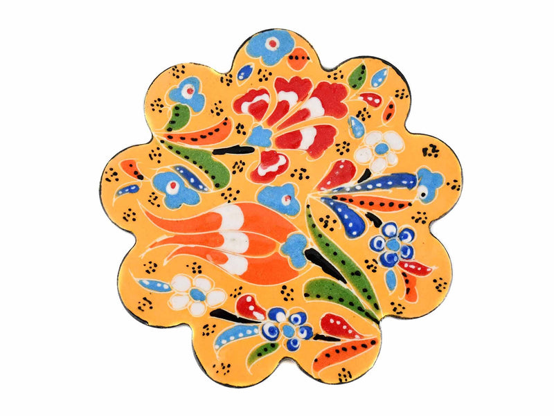 Turkish Coasters Flower Collection Yellow Ceramic Sydney Grand Bazaar 3 
