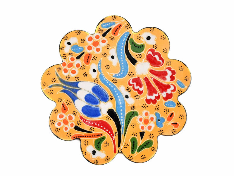 Turkish Coasters Flower Collection Yellow Ceramic Sydney Grand Bazaar 13 