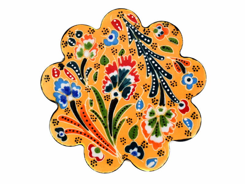 Turkish Coasters Flower Collection Yellow Ceramic Sydney Grand Bazaar 17 