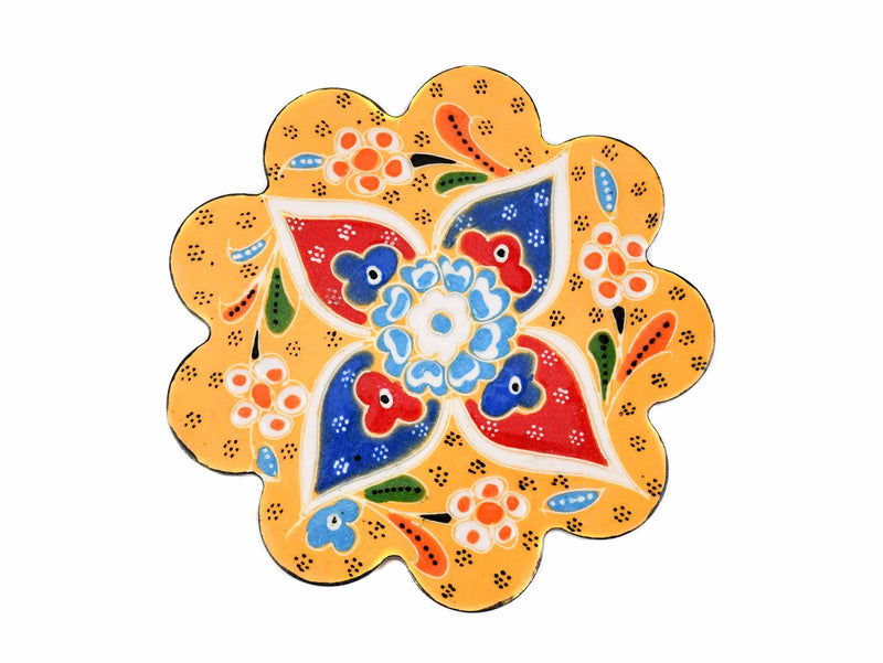 Turkish Coasters Flower Collection Yellow Ceramic Sydney Grand Bazaar 19 