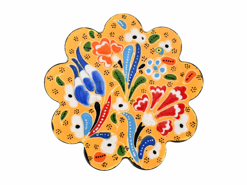 Turkish Coasters Flower Collection Yellow Ceramic Sydney Grand Bazaar 10 