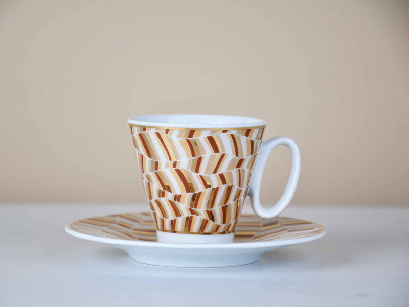 Turkish Coffee Cup Brown Set of 6 Ceramic Sydney Grand Bazaar 