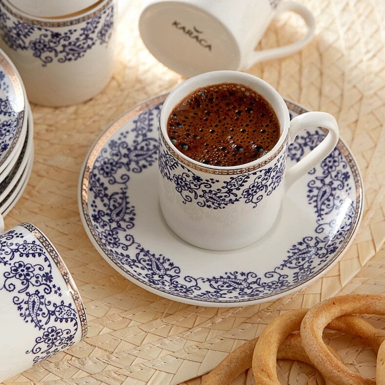 Turkish Coffee Cup Karaca Bella Set of 6 Ceramic Sydney Grand Bazaar 