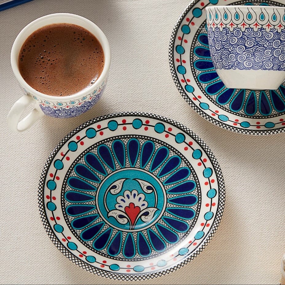 Turkish Coffee Cup Karaca Mai Seljuk Series Set of 2 Ceramic Sydney Grand Bazaar 