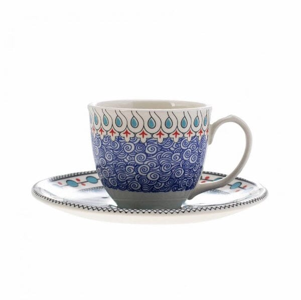 Turkish Coffee Cup Karaca Mai Seljuk Series Set of 2 Ceramic Sydney Grand Bazaar 