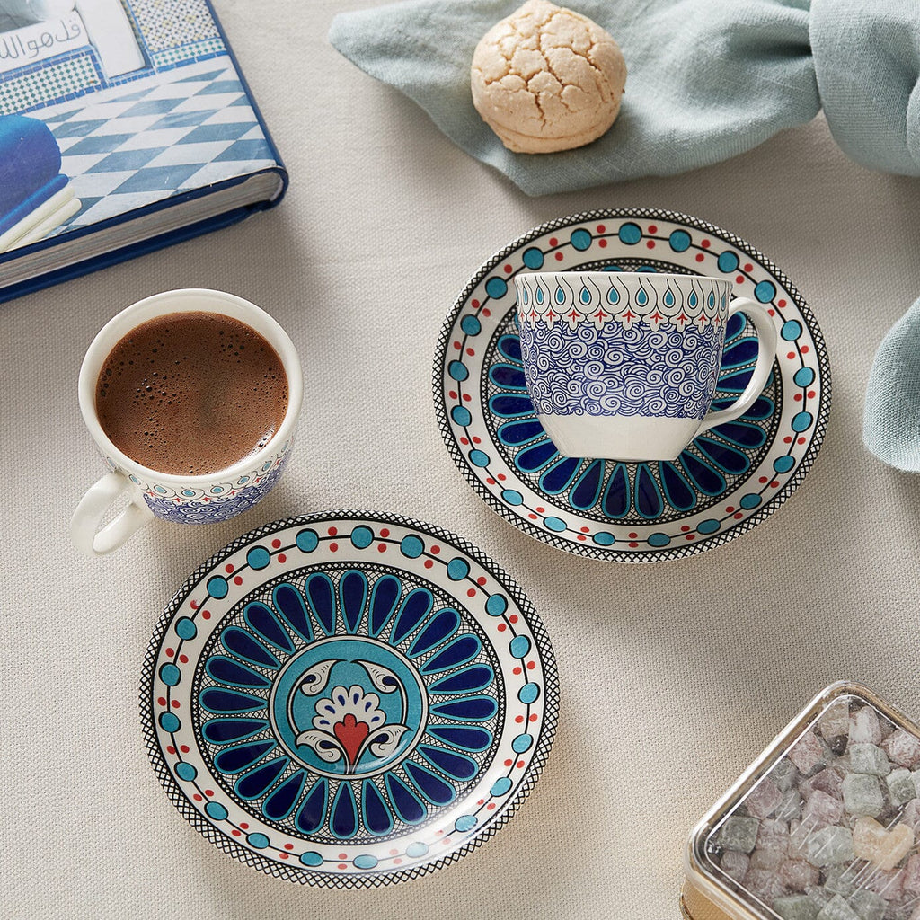 Turkish Coffee Cup Karaca Mai Seljuk Series Set of 2 Ceramic Sydney Grand Bazaar 