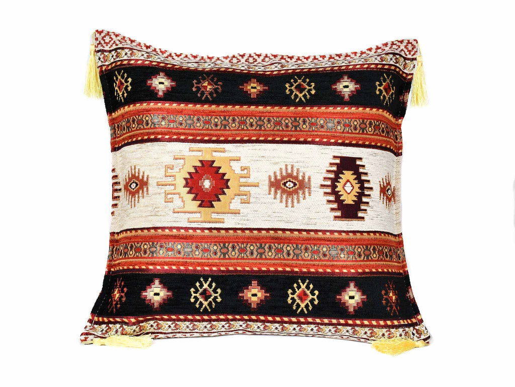 Turkish Cushion Cover Aztec Black White Textile Sydney Grand Bazaar 