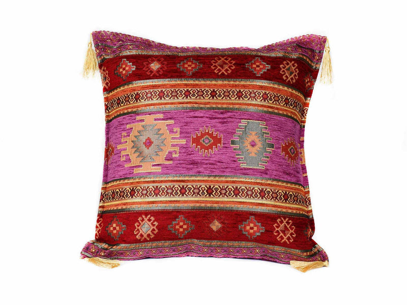 Turkish Cushion Cover Aztec Fushia Red Textile Sydney Grand Bazaar 