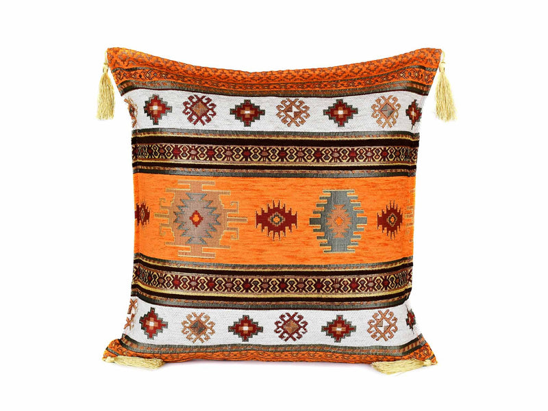 Turkish Cushion Cover Aztec - Dark Blue Rusty