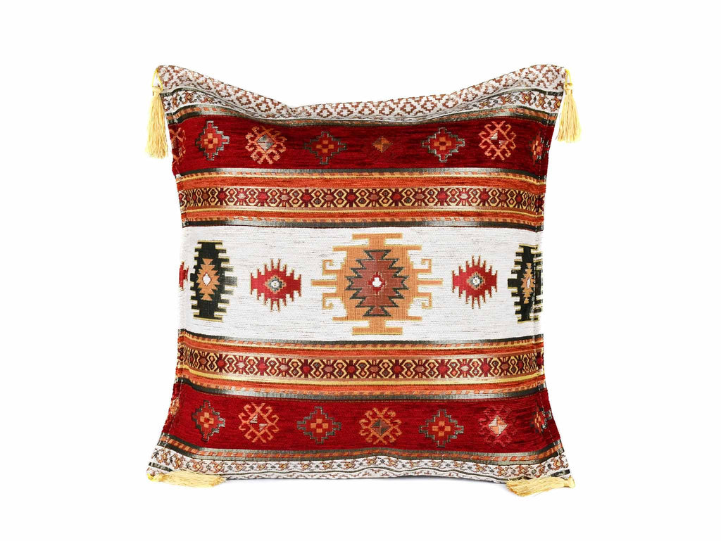 Turkish Cushion Cover Aztec Red White Textile Sydney Grand Bazaar 