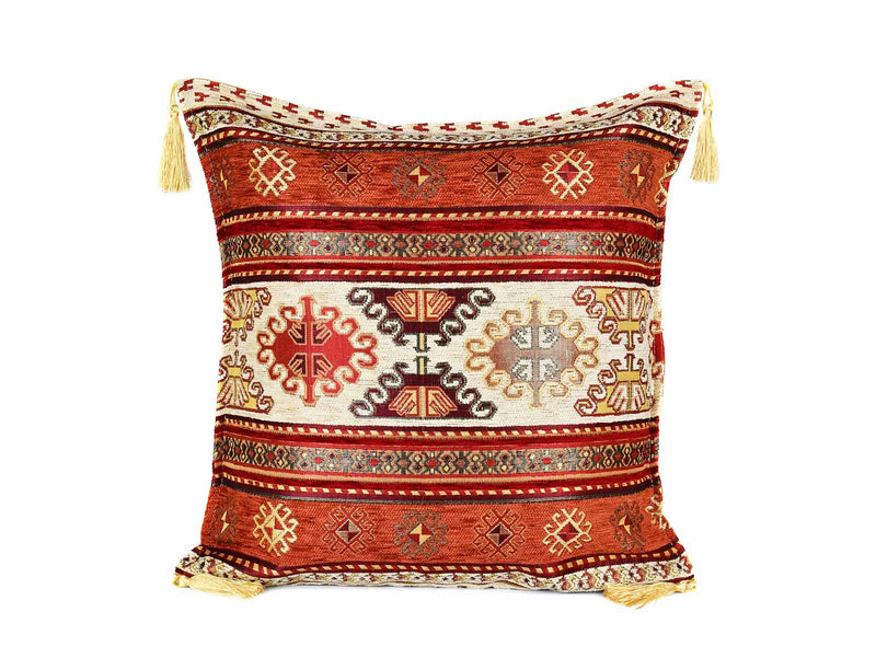 Turkish Cushion Cover Aztec - Rusty Cream Textile Sydney Grand Bazaar 