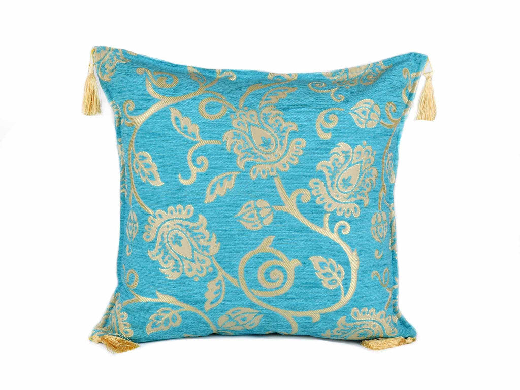 Turkish Cushion Cover New Floral Turquoise Textile Sydney Grand Bazaar 