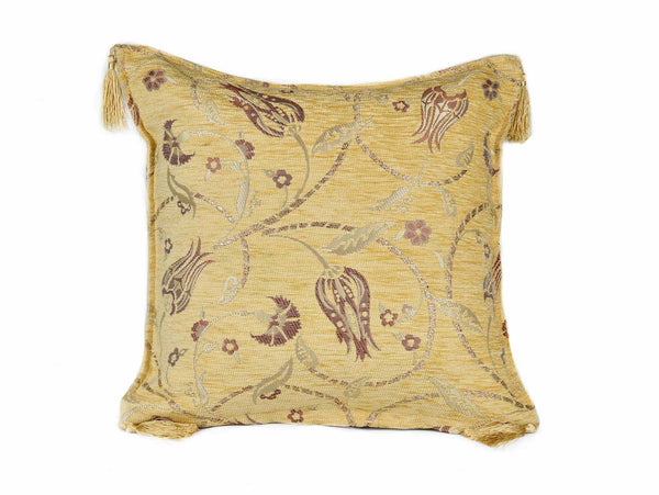 Turkish Cushion Cover Pastel Tulip Macaroon Yellow Textile Sydney Grand Bazaar 